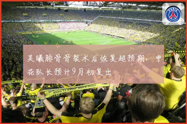 吴曦腓骨骨裂术后恢复超预期,申花队长预计9月初复出